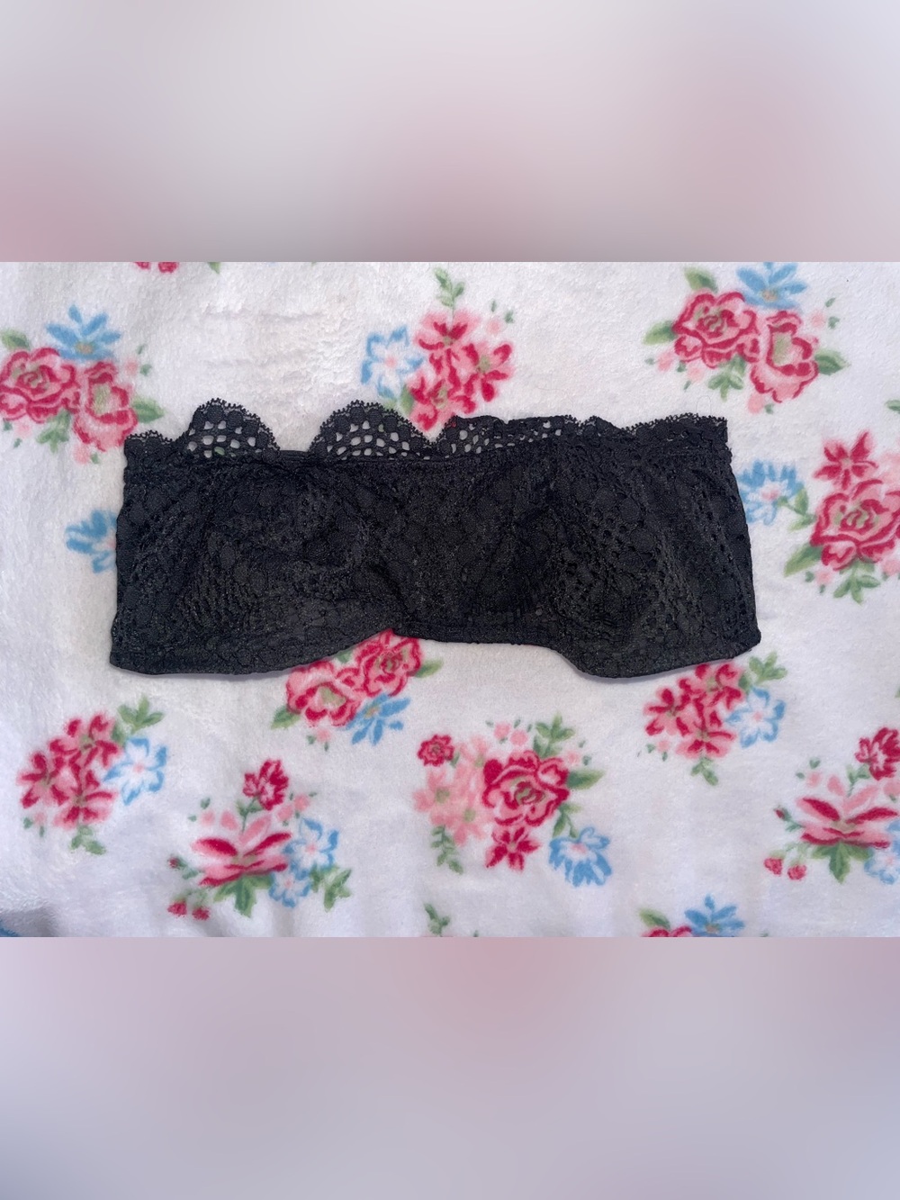 Victoria's Secret Black Lace Strapless Bra